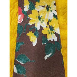 1940s VINTAGE BOND FLORAL BROWN TIE ~ BOLD SWING BIG BAND SPACE AGE JAZZ ~ 47"